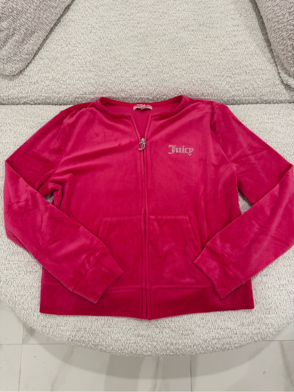 Juicy Couture Pink Y2K Velvet Velour Full Zip Jacket